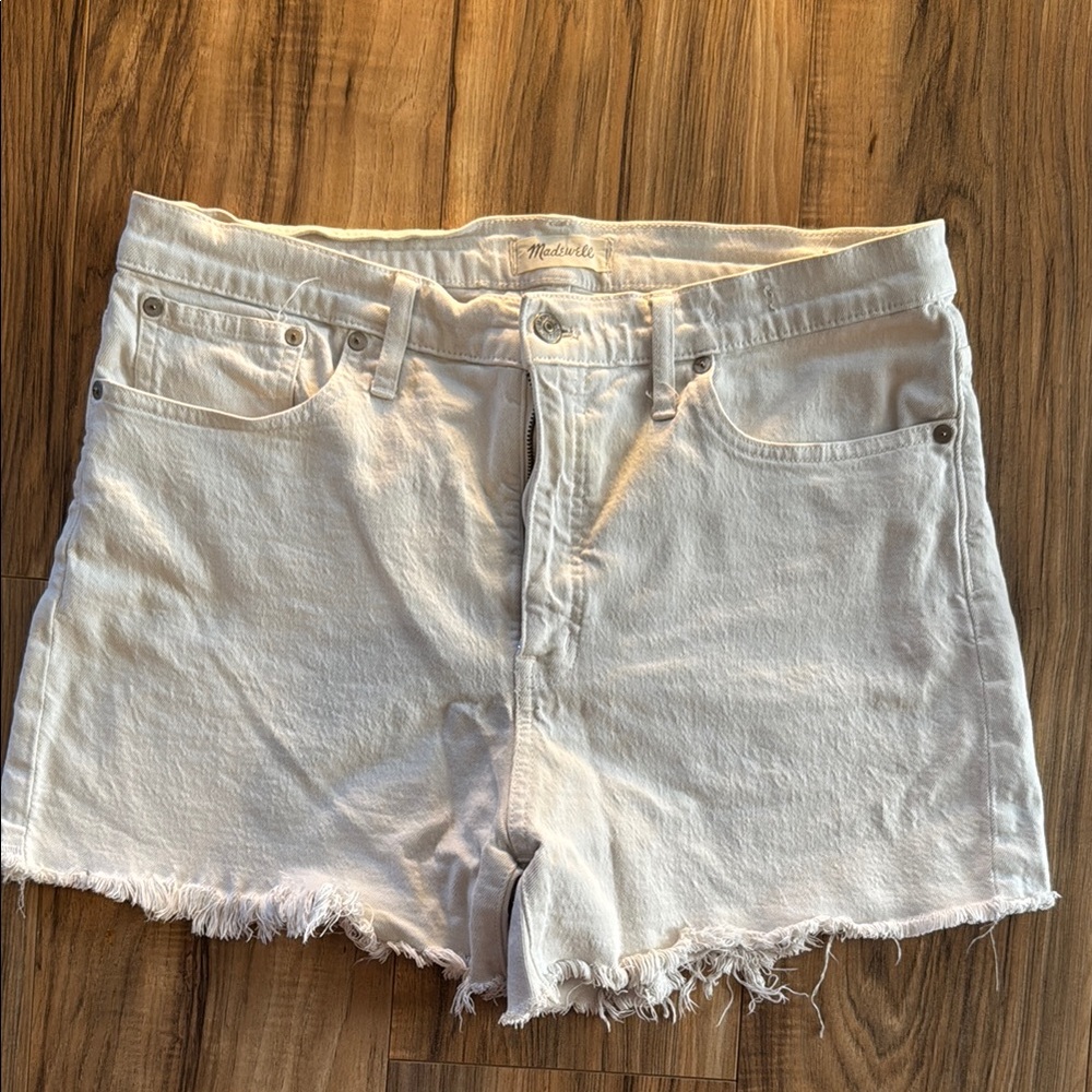 Madewell Women's Off White Denim Shorts